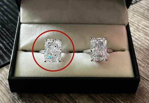 Customer photo review of 7.0Ct Simulated Diamond Radiant Cut Engagement Ring Promise Rings In Sterling Silver
