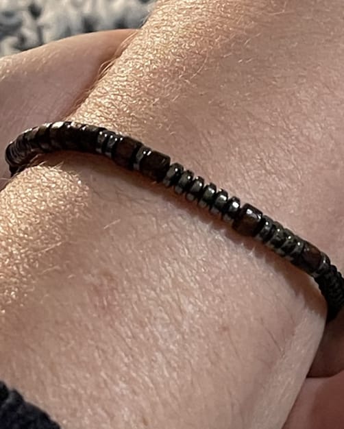 Customer photo review of To My Son & Grandson Morse Code Bracelet | 'I Love You' Hidden Message