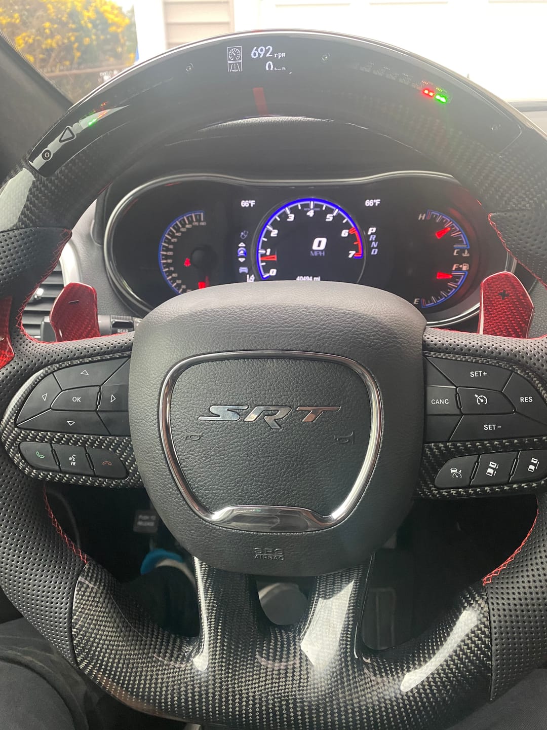 Customer photo review of [Complete/Heated] Customizable Carbon Fiber Steering Wheel | 2015-2023 Dodge Charger Challenger Durango