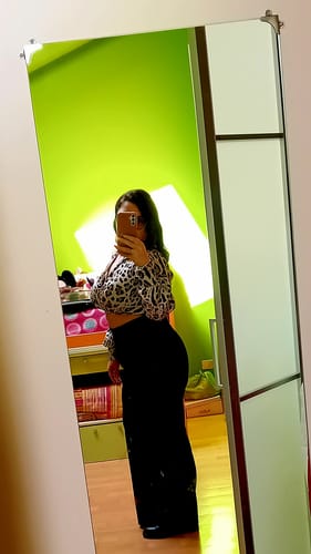 Customer photo review of Camicia Leopardata crop