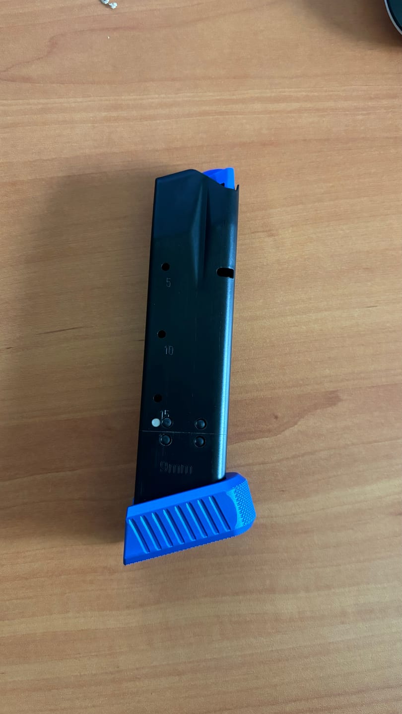 Customer photo review of Extended CZ Shadow 2/SP01 Mec-Gar Magazine Base Pad +2