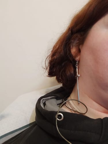 Customer photo review of Sword Earrings