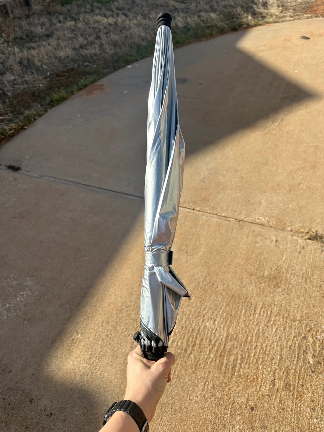 Customer photo review of Lightrek Hiking (Chrome) Umbrella