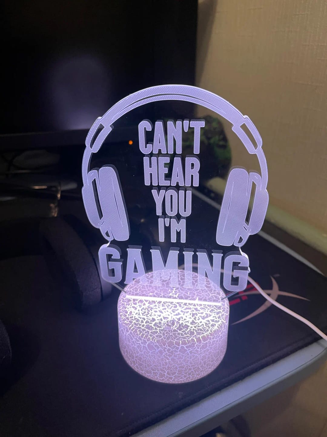 Customer photo review of Lampe de chevet 3D Tactile Geek