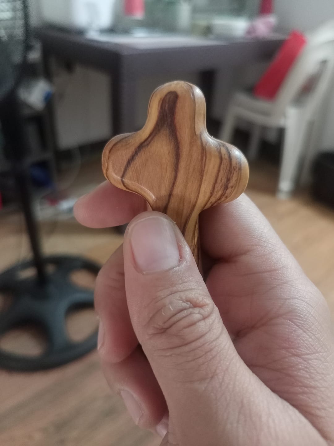 Customer photo review of Holy Land Olive Wood Comfort Cross