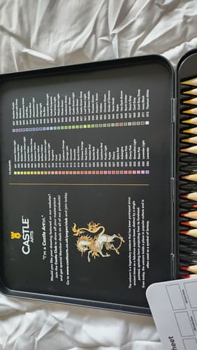 Customer photo review of 72 Pièces Crayons De Couleur Dans Un Étui À Étain D'affichage