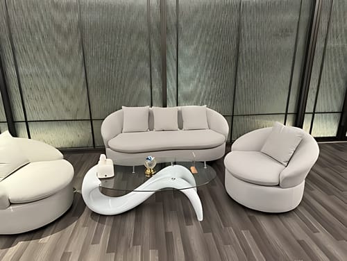 Customer photo review of Small Sized Fabric Coffee Table, Two Person, and Three Person Lounge Area