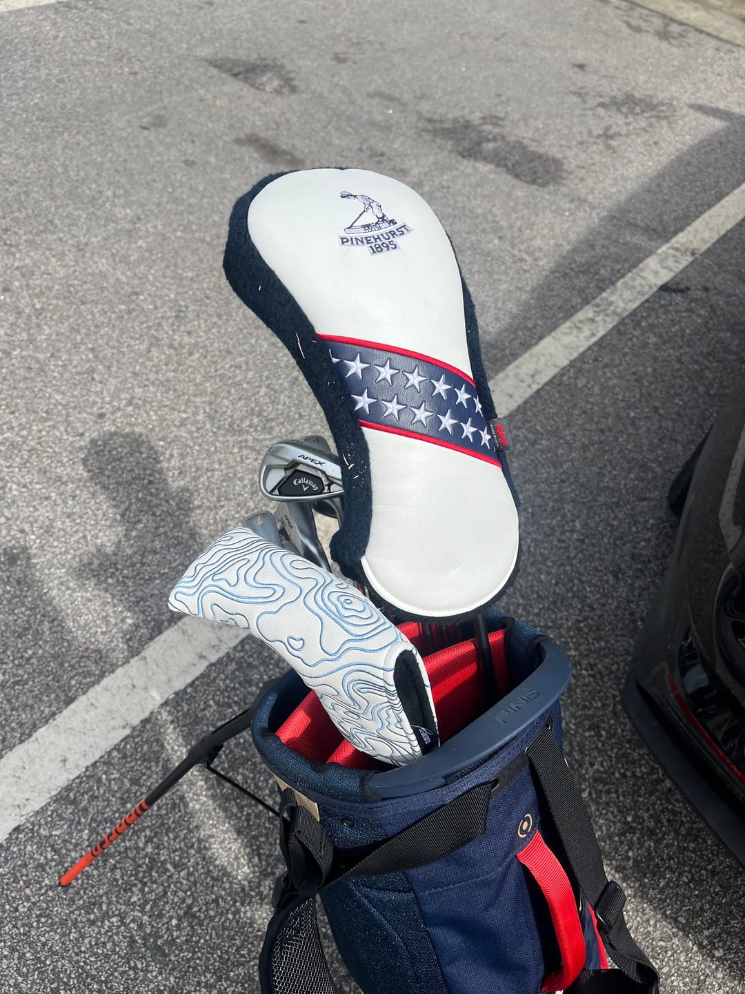 Customer photo review of Topographic Edition Headcover - Pure White / Embroidered Carolina Blue