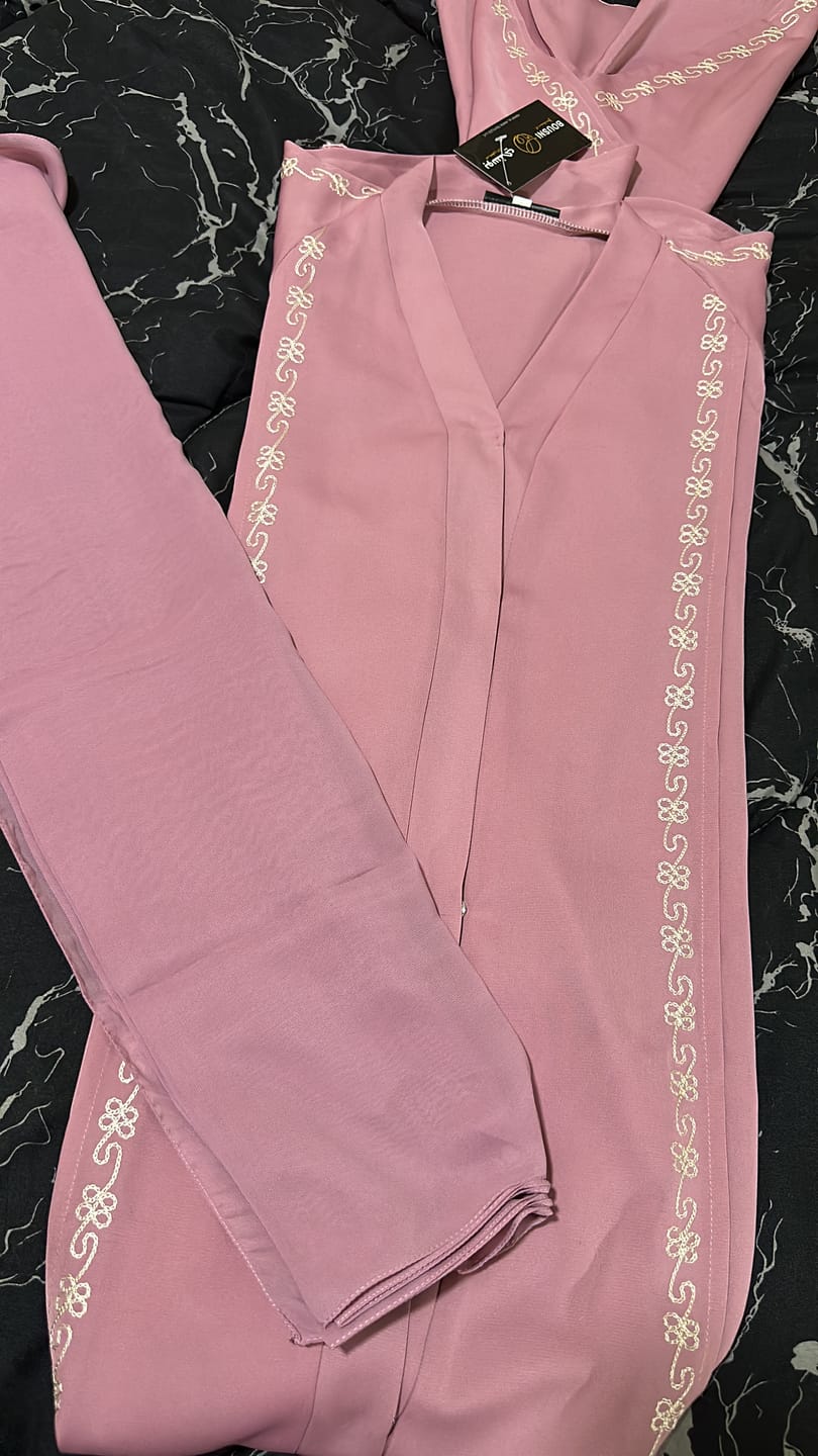 Customer photo review of Pink Embroidered Umbrella Style Abaya | Bsi3976