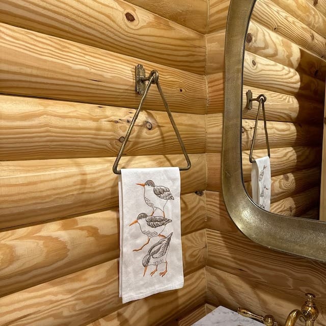 Customer photo review of Solid Brass Wall Mounted Triangular Hand Towel Holder For Bathroom
