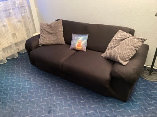 Customer photo review of Schwarz - Sofabezüge für klassische und Ecksofas - Das Haus der Überzüge