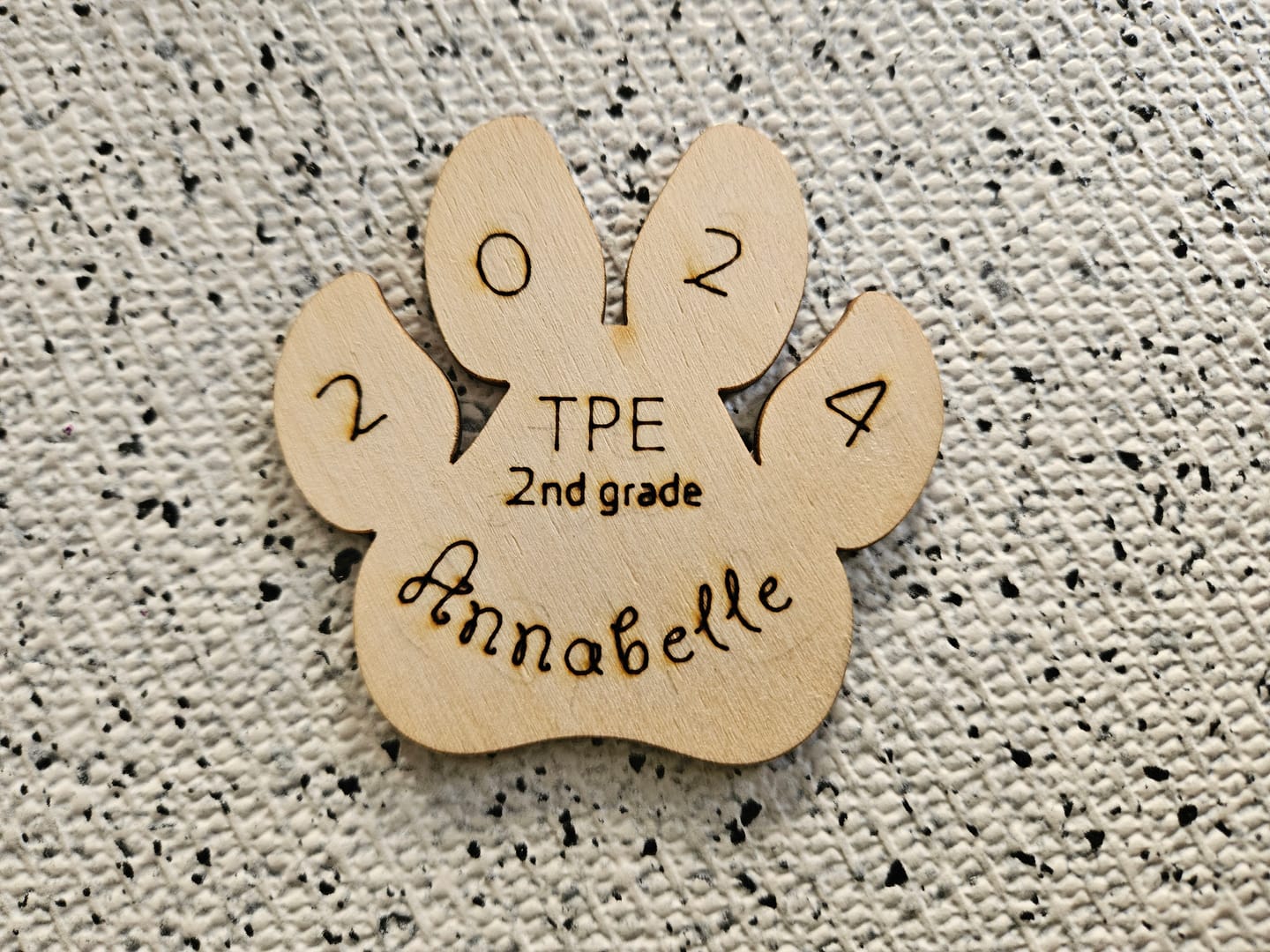 Customer photo review of Unfinished Wood Dog Paw Shape - Animal - Pet - Craft - up to 24" DIY