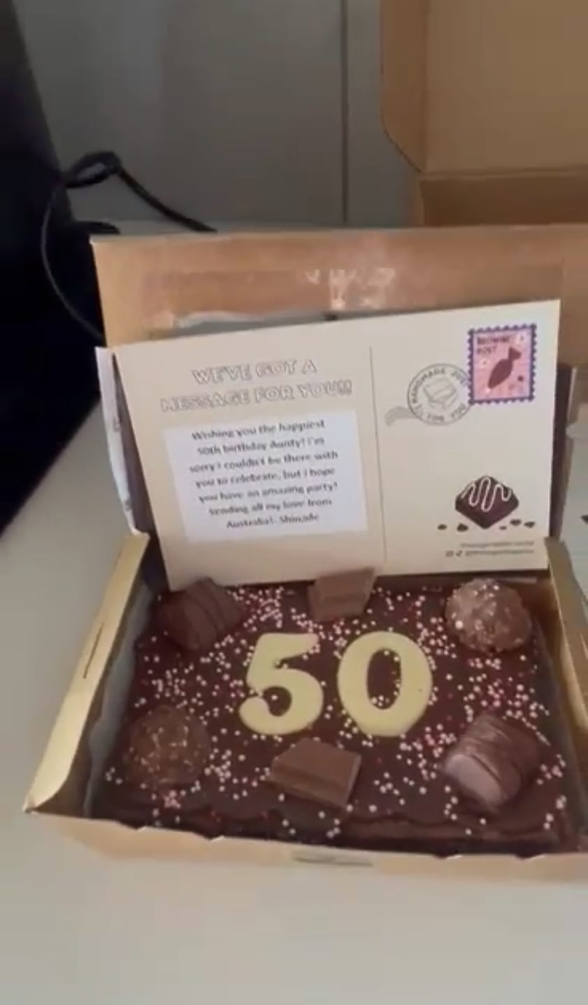 Customer photo review of Mini birthday brownie