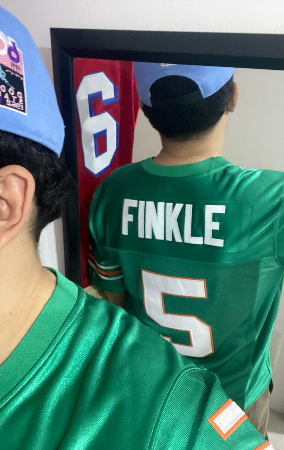 Customer photo review of Ray Finkle Ace Ventura Pet Detective Football Jersey
