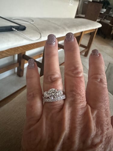 Customer photo review of 3-Stone 2.4ct CZ Ring Set in Sterling Silver