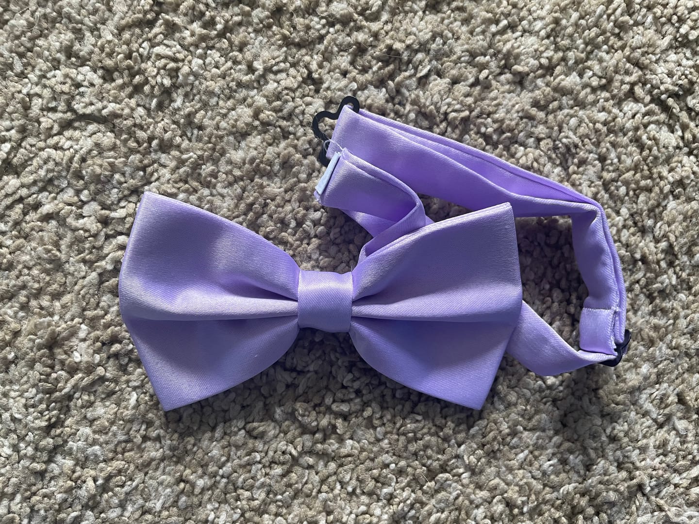 Customer photo review of Lilac Solid Satin Bow Tie