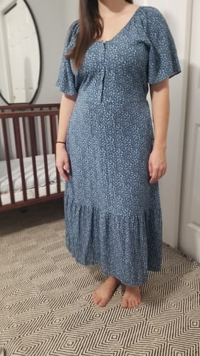 Customer photo review of olive dress