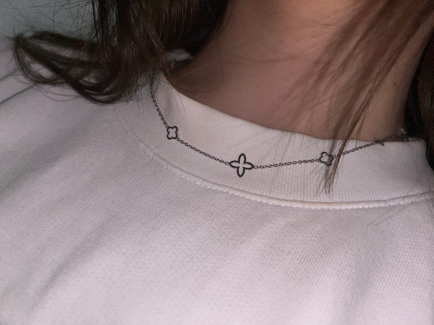 Customer photo review of Fancy Clover Kette | 18K vergoldet