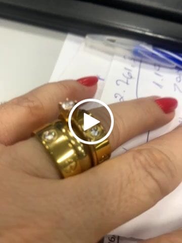 Customer video review of Anel Classic Inspiração Banhado em Ouro 18k