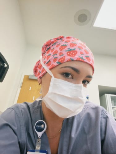 Customer photo review of Scrub Hat - Strawberries