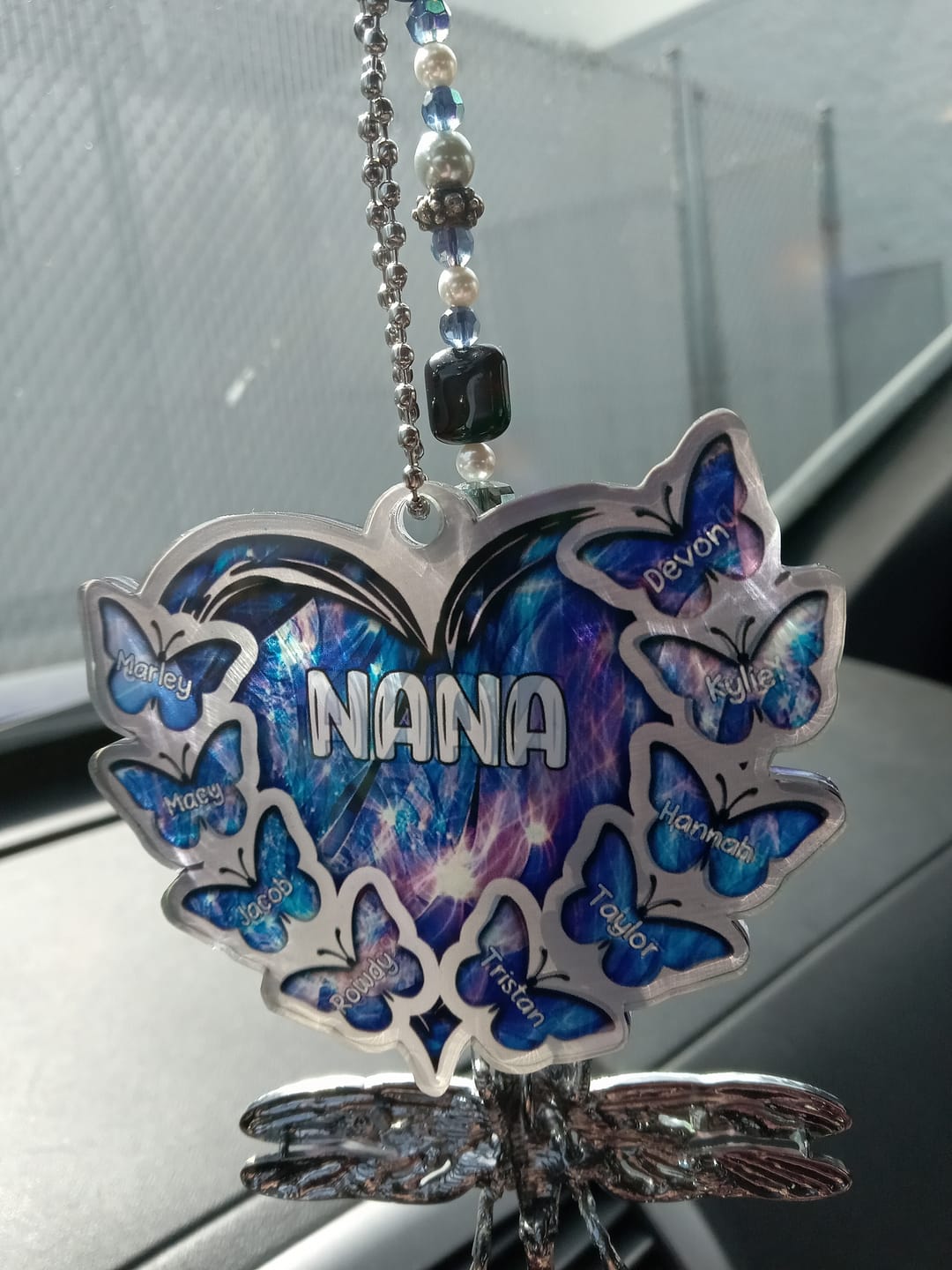 Customer photo review of Sparkling Grandma- Mom Heart Butterfly Kids, Multi Colors Personalized Ornament