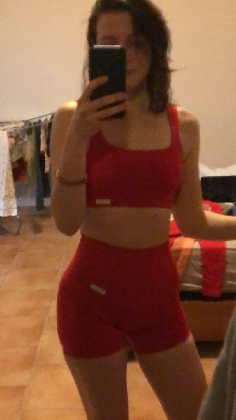 Customer photo review of Shorts CALIPSO Rosso Lampone Costine
