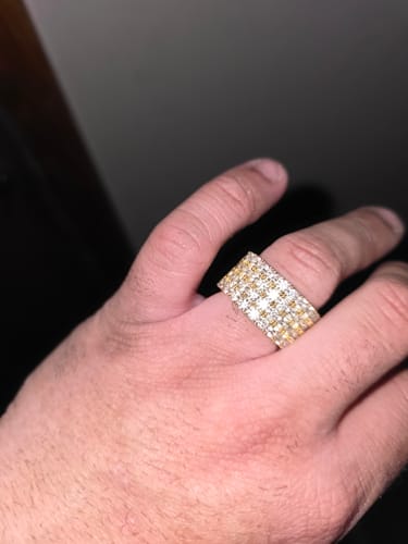 Customer photo review of VVS Certified Moissanite 4 Row Eternity Ring