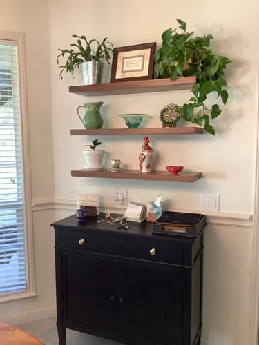 Customer photo review of Walnut Floating Shelves