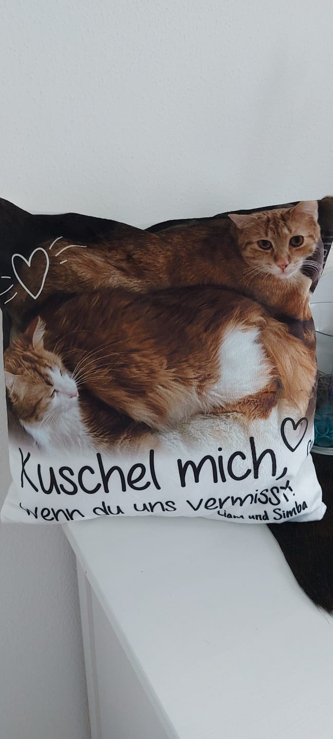 Customer photo review of Kuschel mich, wenn du mich vermisst - Individuelles Kissen