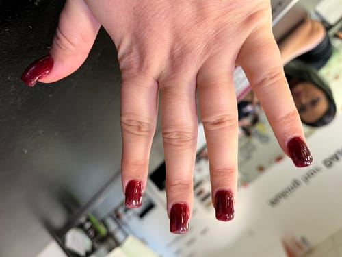 Customer photo review of MC25 Portia Red Crème Dip Powder