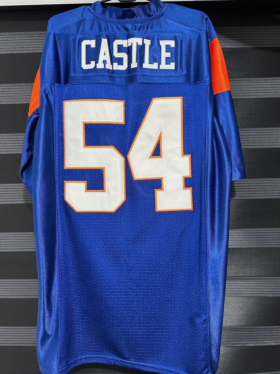 Customer photo review of Thad Castle Blue Mountain State Football Jersey