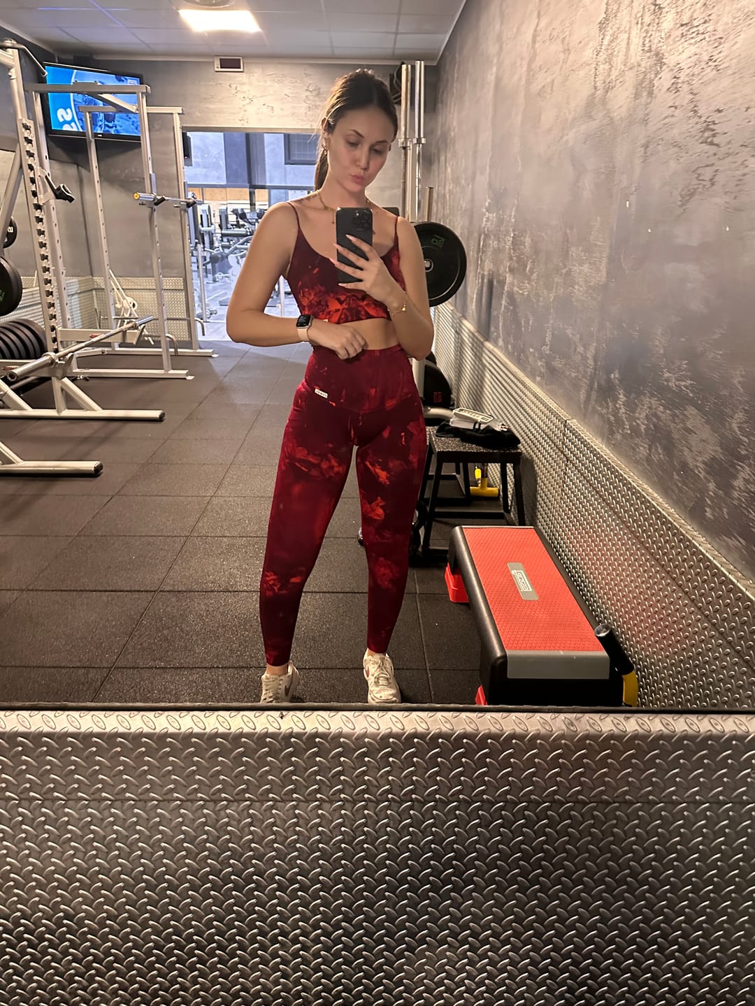 Customer photo review of Leggings Maltinto Rosso Inferno