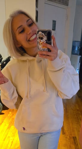 Customer photo review of Luffy Bone White Hoodie