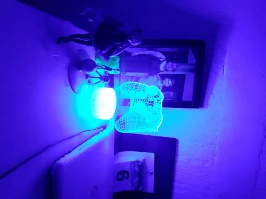 Customer photo review of Lampe de chevet 3D Tactile Geek