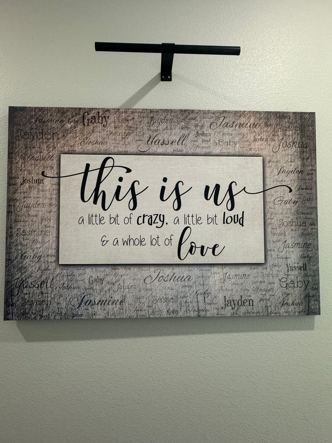 Customer photo review of Personalized "This Is Us" With Names on Background Premium Canvas