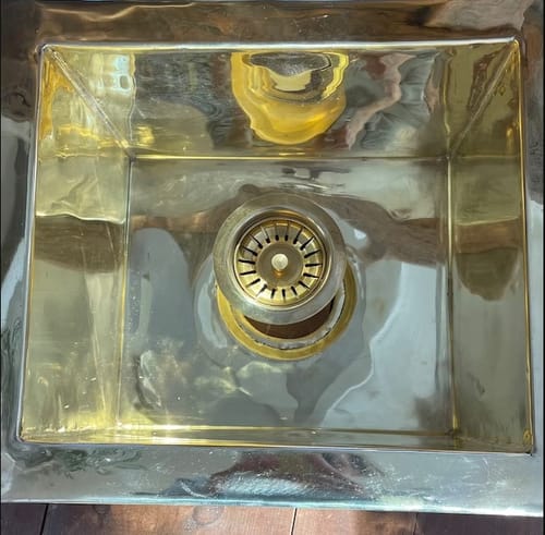 Customer photo review of Unlacquered Brass Kitchen Sink , Undermount Single Brass Kitchen Sink Various Sizes