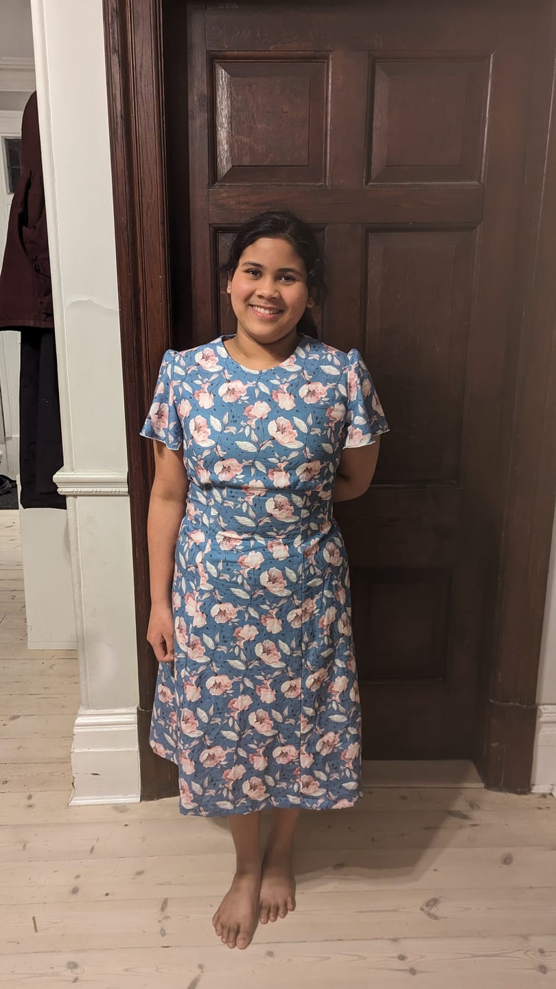 Customer photo review of Pink Floral Linen Viscose Fabric