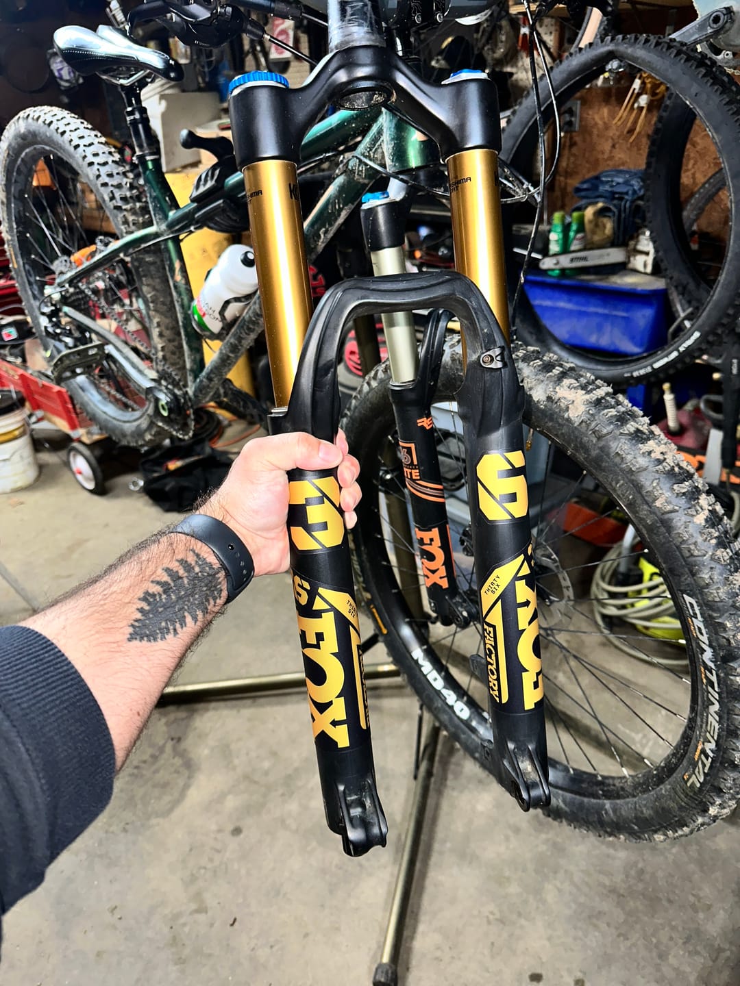 Customer photo review of Metallic Fox 36 Factory Fork Decal