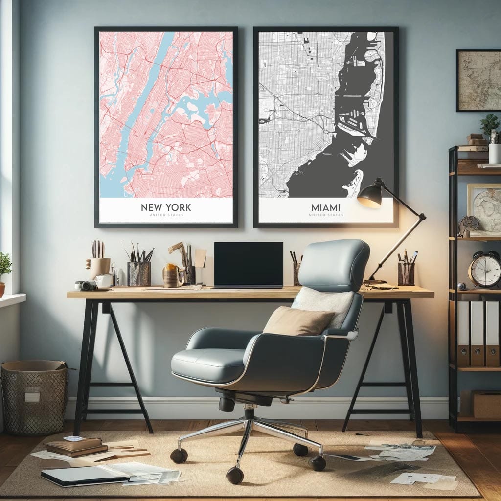 Customer photo review of Modern City Map of New York City, NY: Central Park, Empire State Building, Statue of Liberty, Times Square, Brooklyn Bridge