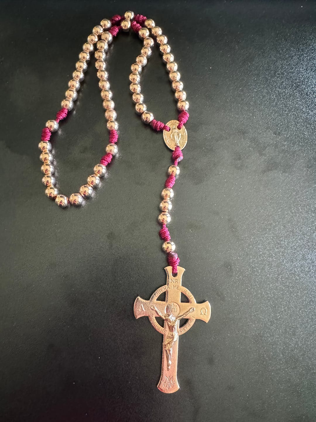 Customer photo review of Lifetime Rosaries, Deliverance Cross Rosary, Rose Gold Plated