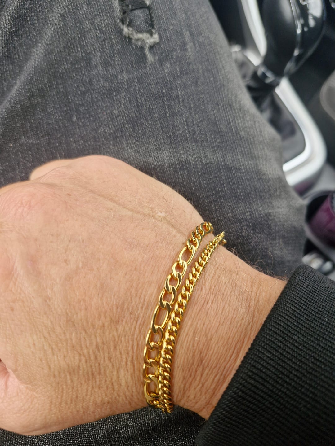 Customer photo review of CLEAN FIGARO BRACELET. - 5MM 18K GOLD