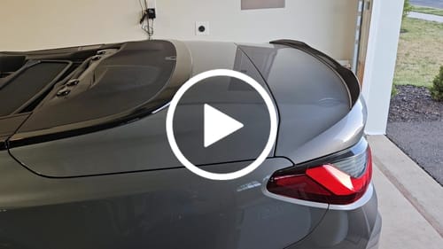 Customer video review of MHC+ BMW M4/4 Series V Style Rear Spoiler In Pre Preg Carbon Fibre (G83/G23)