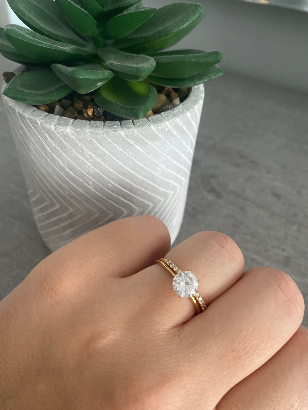Customer photo review of Double Rings Set | 18K vergoldet