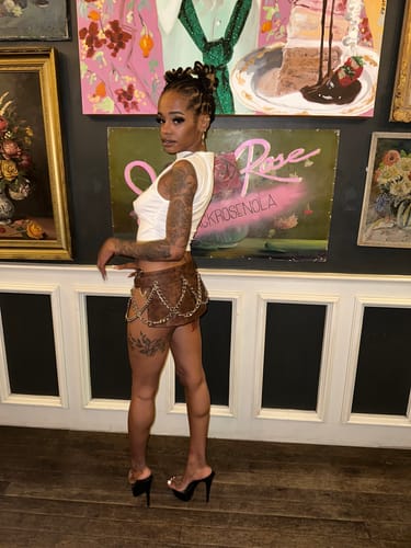 Customer photo review of COCKY MULTI-CHAIN BELT (BROWN LEATHER)