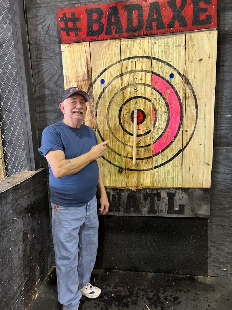 Customer photo review of Ace of Spades Throwing Axe (3rd Generation)
