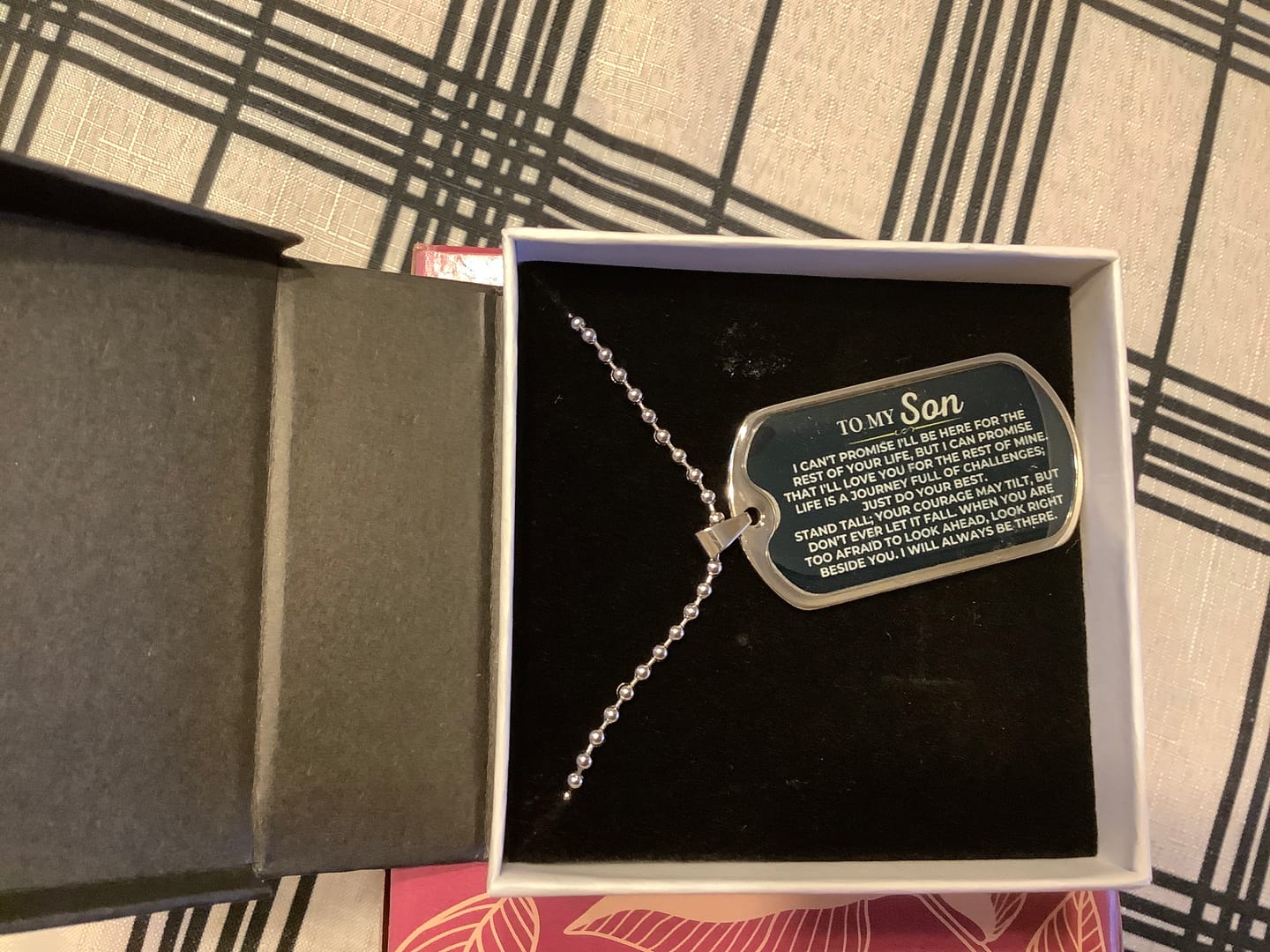 Customer photo review of To My Son - Love Tag - SS426-DT