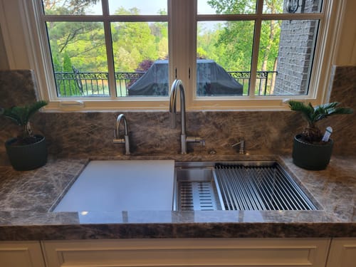 Customer photo review of Workstation Sink Accessory - 18" Dishwasher Safe White Cutting Board (LCB18w)
