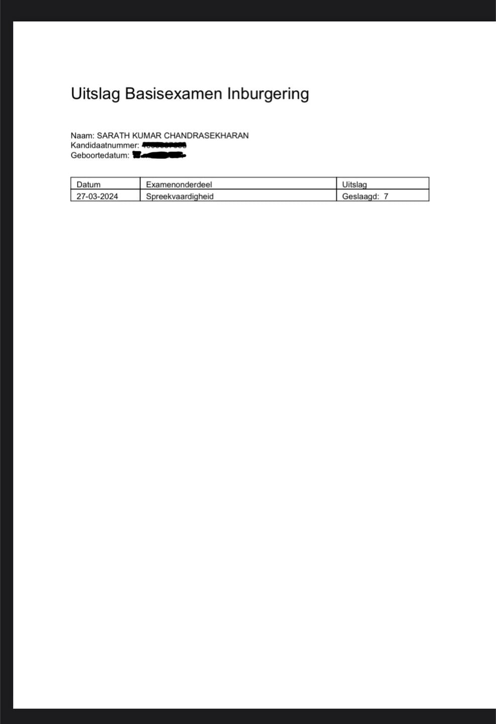 Customer photo review of A2 exam - Speaking