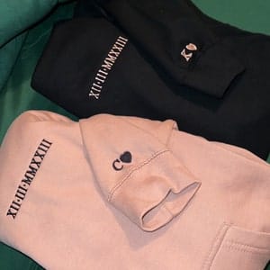 Customer photo review of Custom Embroidered Roman Numeral Hoodie