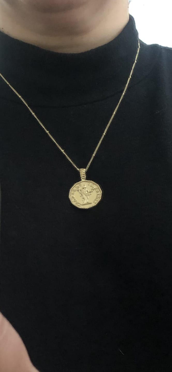 Customer photo review of Athena Coin Necklace